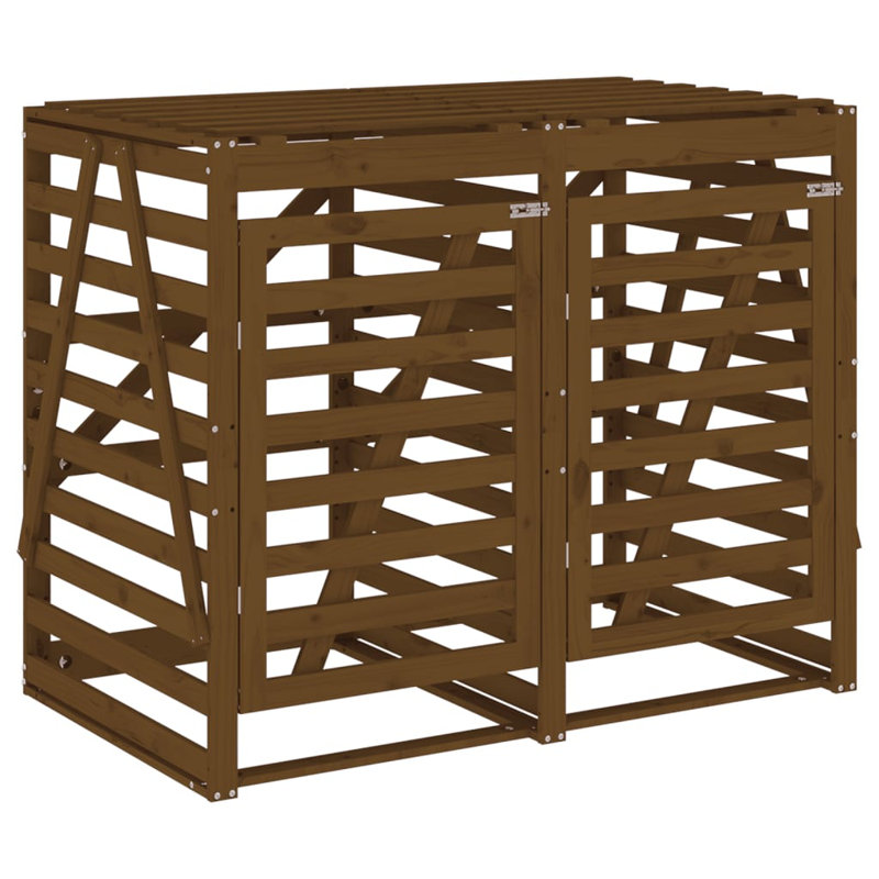Neki Wooden Double Bin Store, Honey Brown