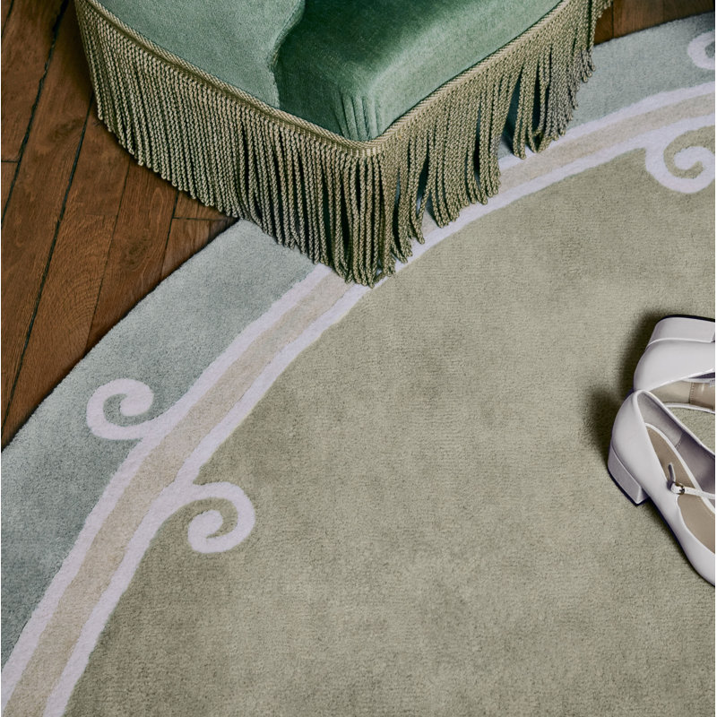 Syracuse Hand Tufted Wool Area Rug, Round 7'7"