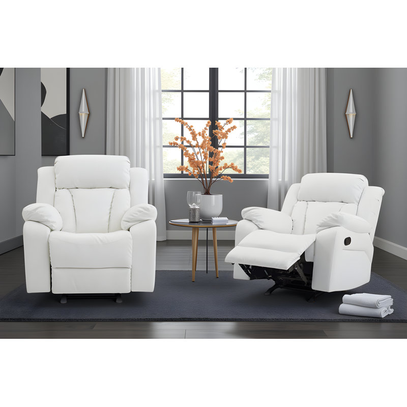 Ensemble de 2 fauteuils inclinables Novellara, Blanc