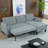 Reversible Sleeper Sectional with Storage Chaise, USB Ports & Cup Holders, Modern Corduroy L-Shaped Sofa Bed for Living Room & Apartment-391704878