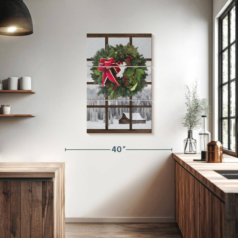 Lelend Teton Christmas Window, 38" H x 24" W