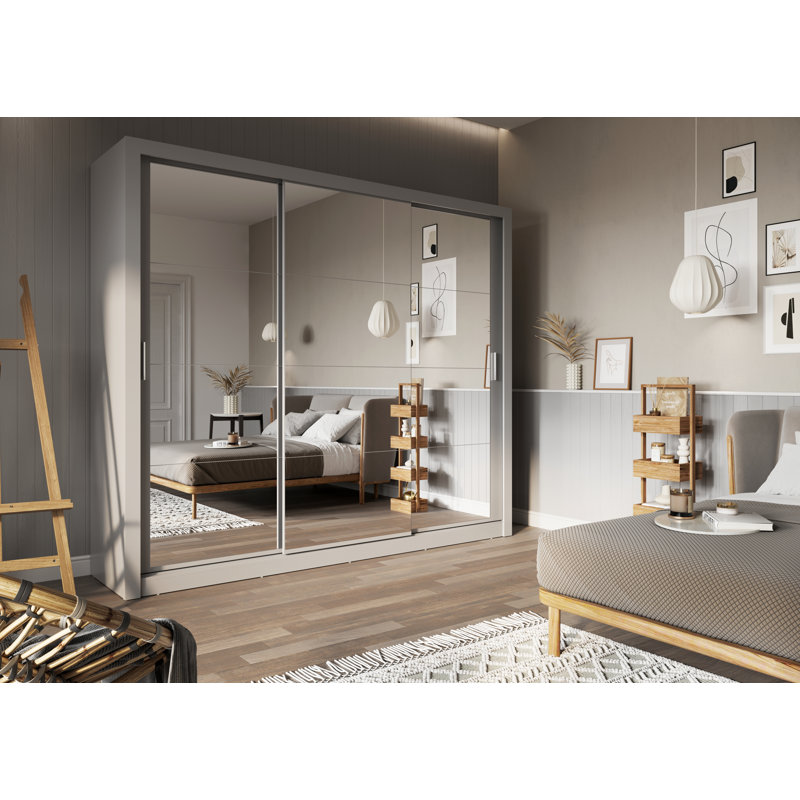 2 Door Sliding Wardrobe, Gray