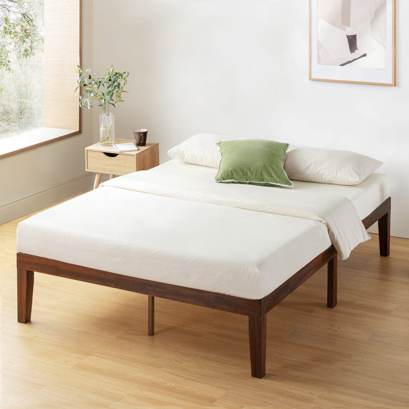 Kizer Contemporary Solid Wood Platform Bed, Queen, Espresso