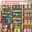 Organisateur de bidons empilable à 2 niveaux pour garde-manger JKsmart, distributeur de canettes réglable pouvant contenir jusqu'à 62 canettes, support de rangement pour diverses onces de boissons gazeuses en conserve, noir