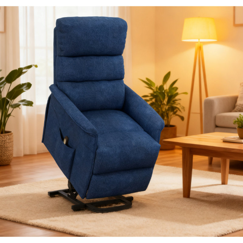 Fauteuil inclinable électrique avec télécommande, Bleu très foncé