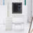 37" Middle Size Left Bedside Cabinet Vanity Table + Cushioned Stool, Large Sliding, Touch Control, Tri-Color Switching, Brightness Adjust LED Mirror, High Capacity Storage, Suitable For Middle Space-1780480368