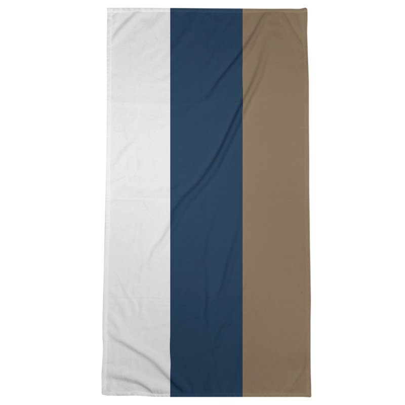 Bath Towel, Blue/Tan