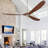 Ceiling Fan without Light - 84 inch Solid Wood Blades Ceiling Fan no Light with Remote Control for Outdoor Indoor Patio Bedroom Living Room Farmhouse, Silver & Walnut