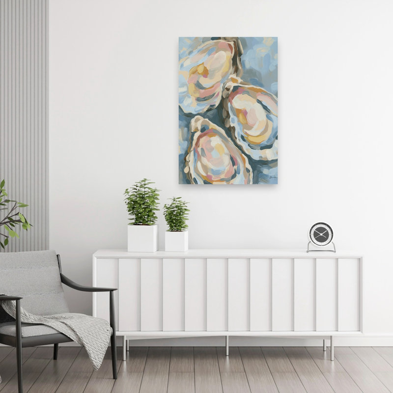 «Mosaic Oysters II Coastal», reproduction d'art mural, 36" H x 24" W