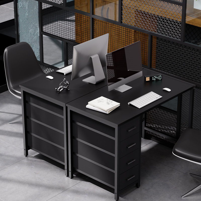 32 Inch Computer Desk With 4 Drawers Small Office Desk For Home Bedroom Study Writing Simple Modern Computer Table Black
