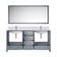 Meuble-lavabo double gris foncé de 72 po X P 22 po , Comptoir en marbre de Carrare, ensemble de robinet et Miroir
