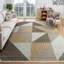 Tapis beige / gris à motif géométrique industriel Eidan-1680065449