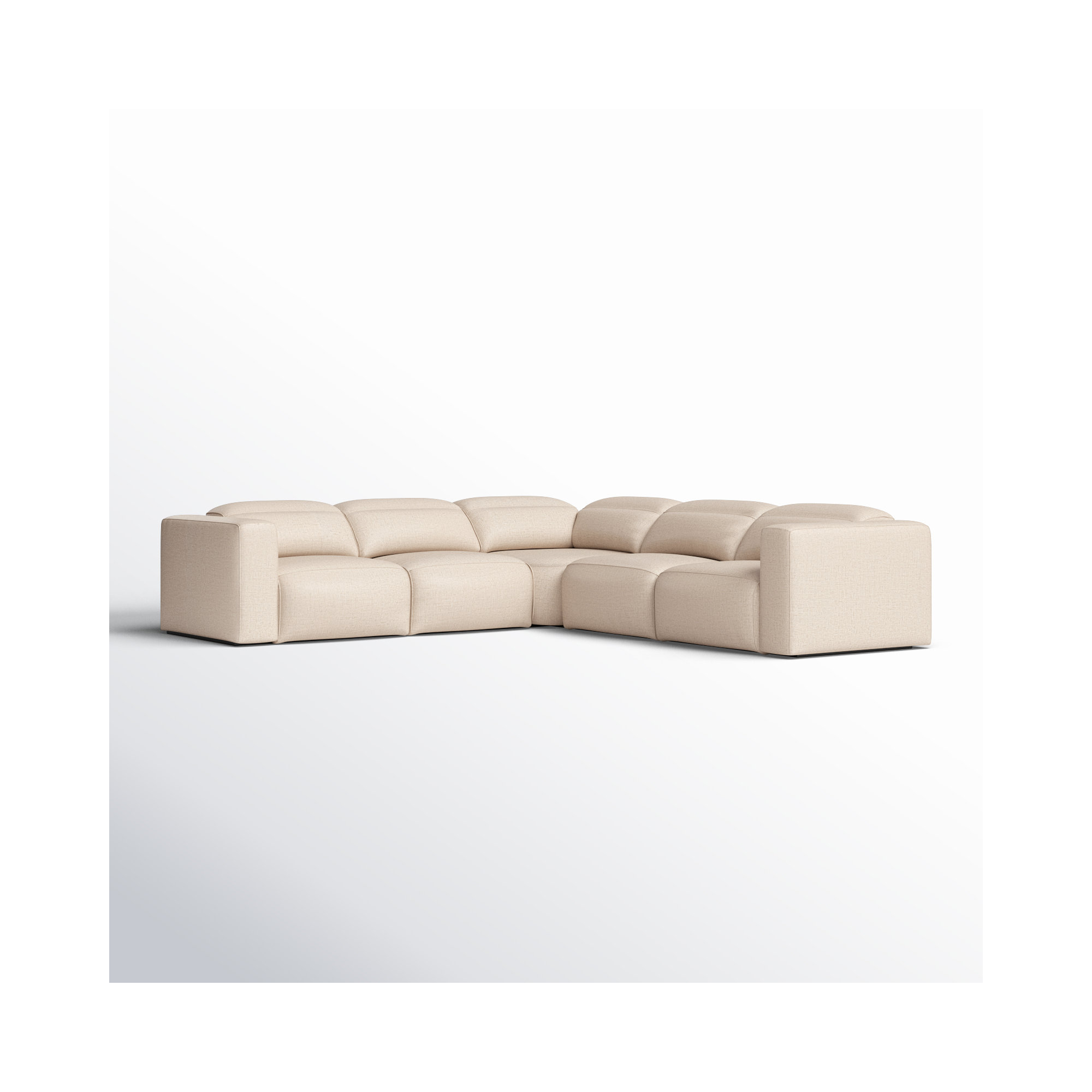 Amed 5 - Piece Power Reclining Sectional, Antigo Natural Polyester Blend