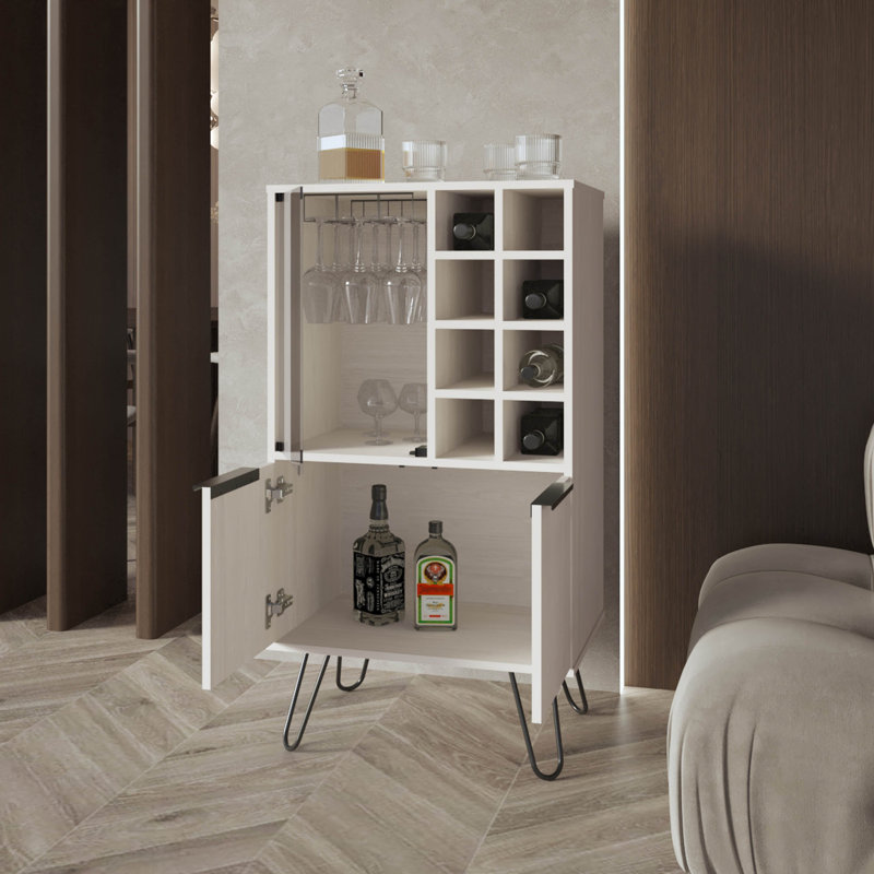 Bar Cabinet With Glass Rack And Wine Storage