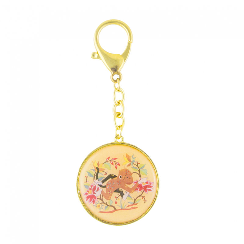 Feng Shui Import 2'' W Gold/Pink/Blue Key Chain