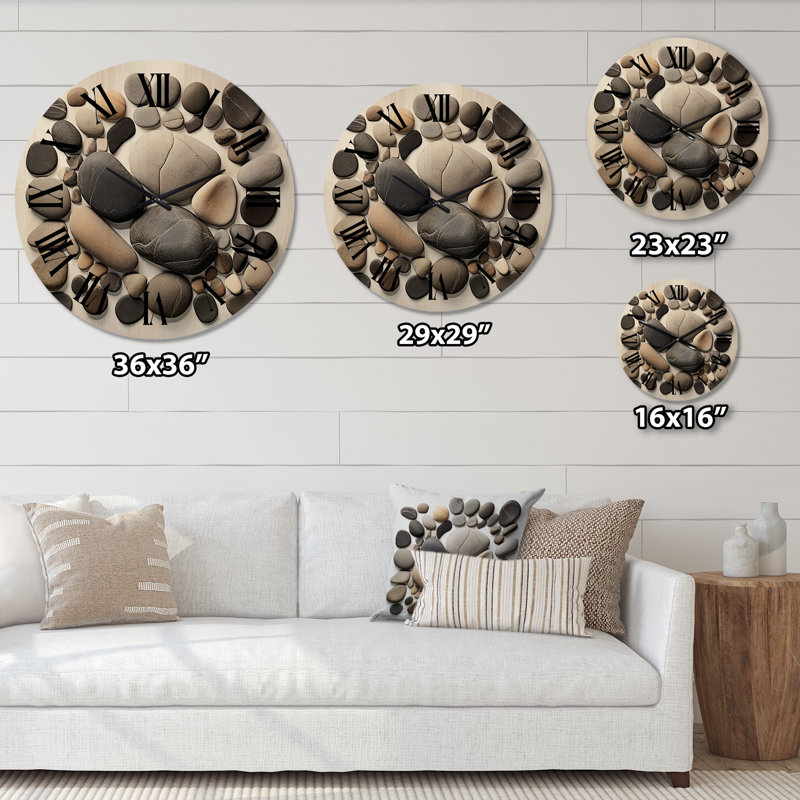 Horloge murale en bois surdimensionnée Beach, Grand