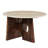 Kali Coffee Table 27" Natural Round Marble Tabletop Dark Brown Mango Wood Sculptural Base