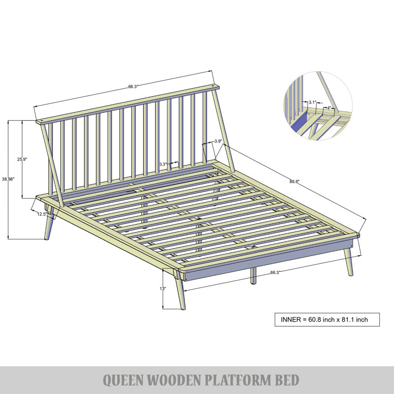 Kierin Bed, Queen, White