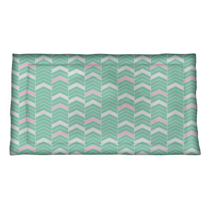 Taie décorative Rhonda, Polyester, Grand, Vert et rose