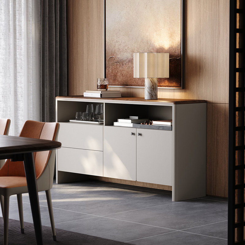 Buffet décoratif italien de luxe italien, H 35,43 po x l 47,24 po x P 15,75, Gris