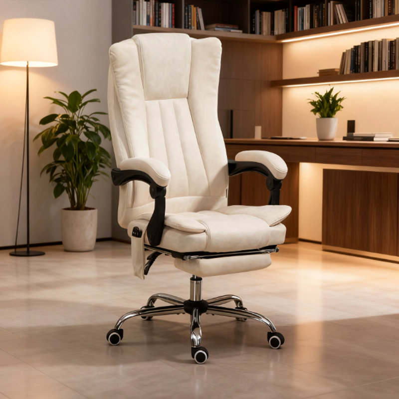 Fauteuil de massage, fauteuil inclinable avec hauteur réglable et repose-pieds