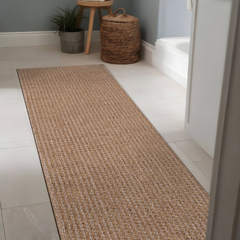 Tapis beige naturel Nadene, Tapis de couloir de 2 pi x 7 pi