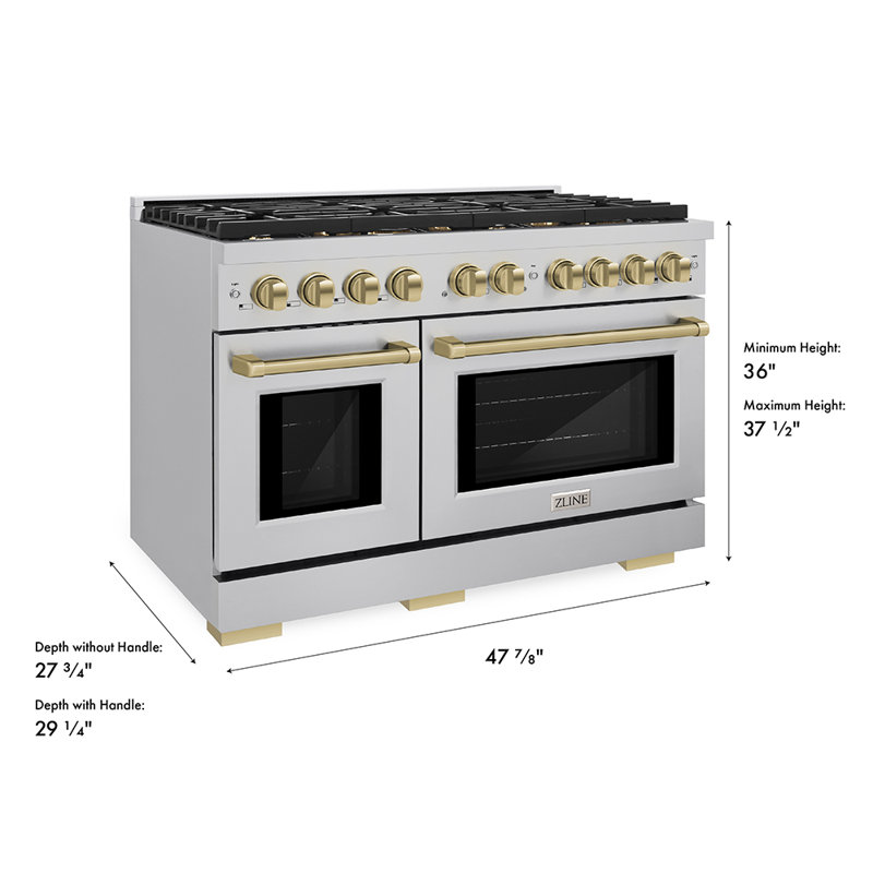 ZLINE Autograph Edition 48" Paramount Gas Range w/ 8 Burners, Gray/Champagne Bronze, Natural Gas