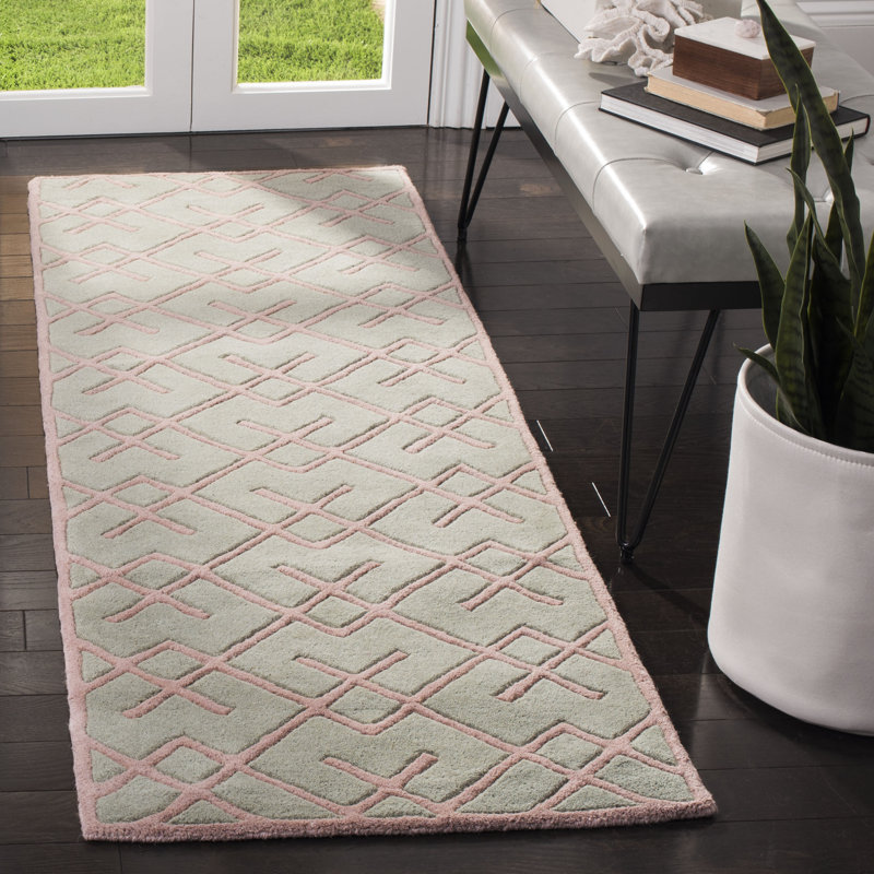 Teresita Hand Tufted Wool Geometric Rug, Runner 2'3" x 7'