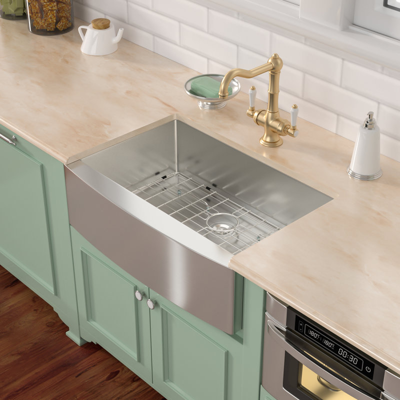Évier de cuisine en acier inoxydable à tablier frontal encastrable 30 po L 30 po, 30", Nickel brossé