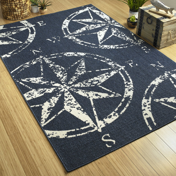 Nautical Compass Hand-Tufted Indoor/Outdoor Mats & Rugs