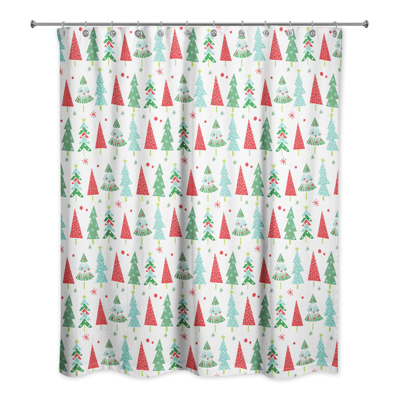 Rideau de douche simple funky christmas tree Degeorge
