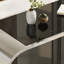 Table basse moderne en acier inoxydable et en verre avec design à 2 niveaux pour un salon spacieux et élégant-1480206101
