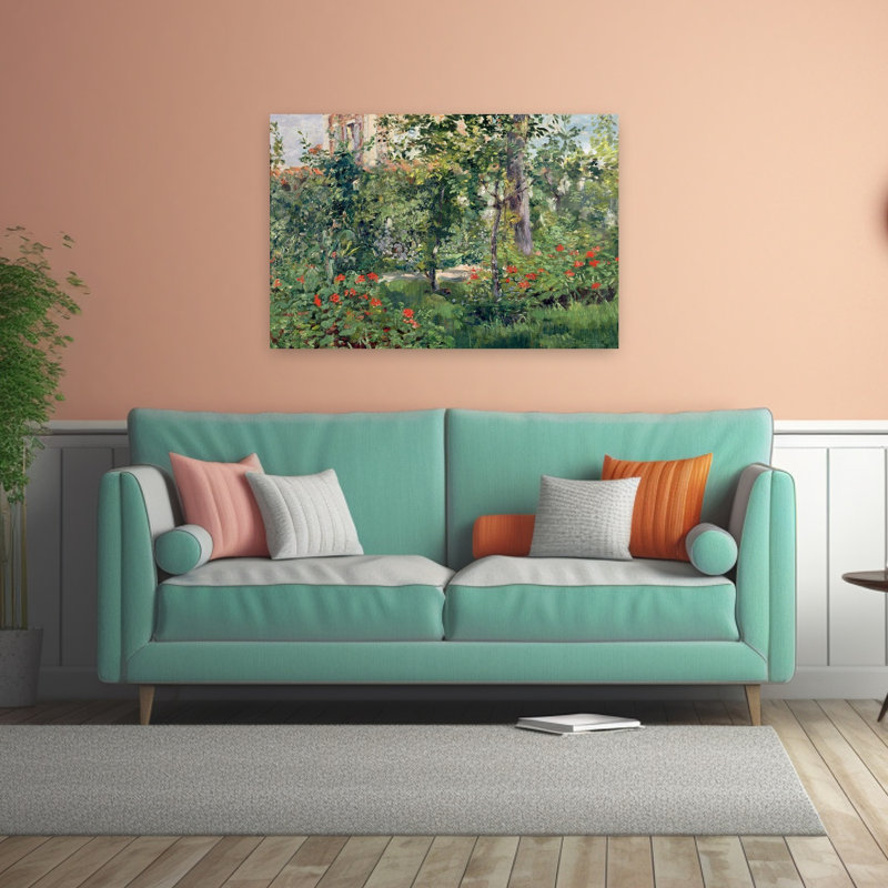 Le jardin de Bellevue, 1880 - Estampe d'art mural contemporain abstrait, H 32 po x l 48 po