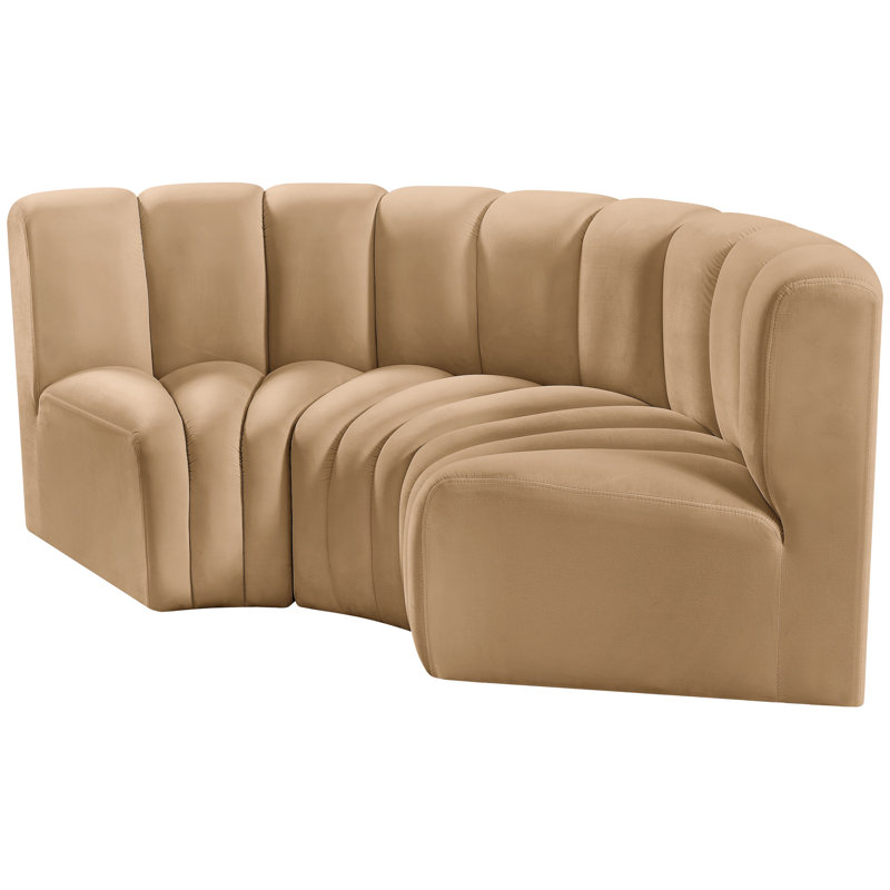 Hollybeth Upholstered Sofa & Chaise, Camel Velvet