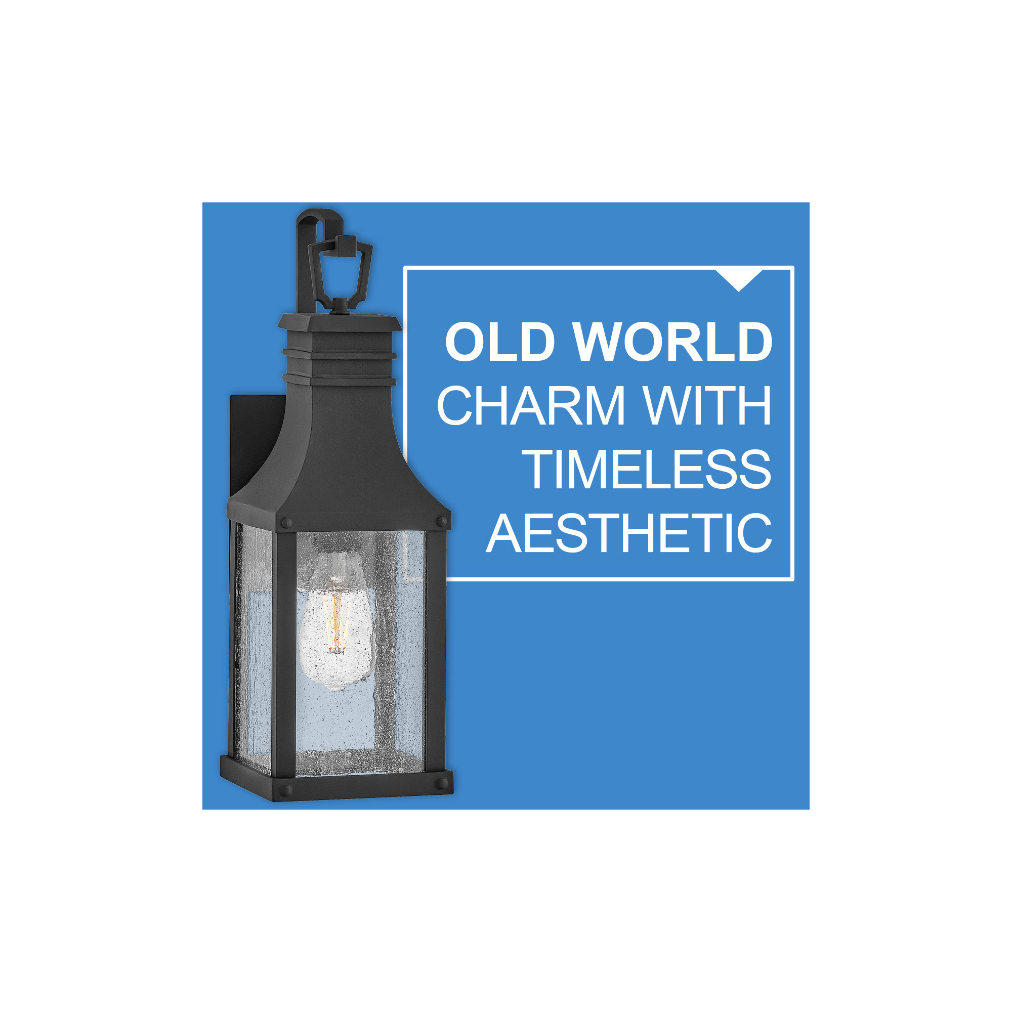 Beacon Hill 18" H Seeded Glass Outdoor Wall Lantern, Museum Black