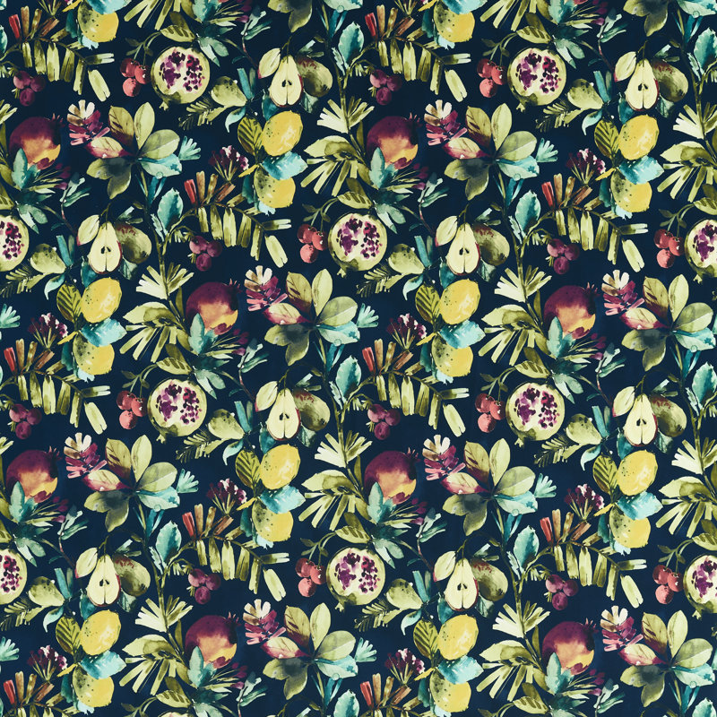 Amazonia Fruta Performance Fabric, Midnight Velvet