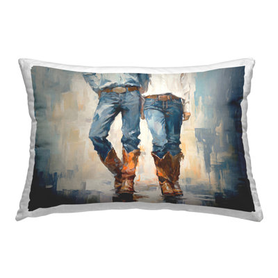 Design de coussin décoratif imprimé Cowboy & Cowgirl Couple par Ramona Murdock