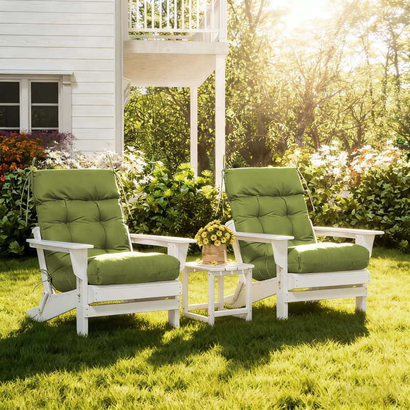 Adirondack Outdoor Chair Cushion, 44X21x4 Inches All Weather Patio Cushion, 100% Polyester UV Protective Water Repellent Tufted Cushion With Recycled Filling For Wicker Patio Furniture，Grass Green