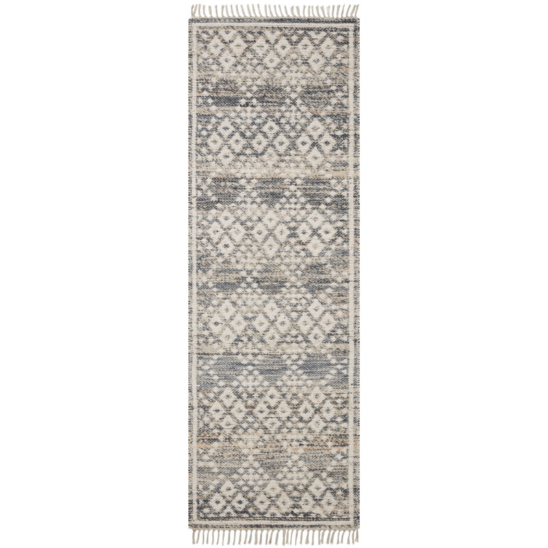 Tapis denim / ivoire réversible Angela Rose x Loloi Rivers, Carré 1 pi 6 po
