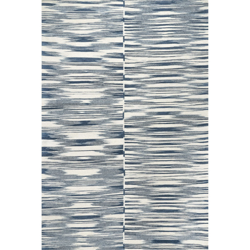Tapis bleu tissé à la main_NEST01A, Rectangle de 5 pi x 8 pi