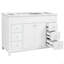 Meuble-lavabo 46 po sans lavabo, armoire seulement, 6 tiroirs à fermeture en douceur et portes doubles avec tablettes à 2 niveaux, pieds en pin massif, blanc