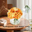Fleurs artificielles oranges avec vase en verre, fausses fleurs dans un vase pour la décoration intérieure, centres de table, décoration de comptoir de salle de bain-1110757858
