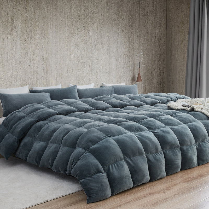 Thickest Comas Inducer Wow It's Thick Comforter Set, Alaskan King Comforter + 4 King Shams, Moss Gray