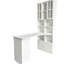 Bureau en L pour chambre à coucher - blanc, 21 pièces, plusieurs moniteurs, rangement pour ordinateur, tiroir de bureau, armoire, grande surface de travail