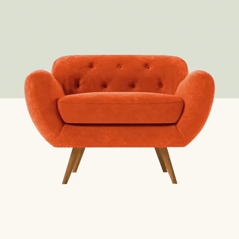 Jefferson Upholstered Armchair, Orange