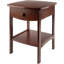 Table de chevet à 1 tiroir avec finition noyer avec tablette H 21,6 po x l 17,7 po x P 17,7 po-808905951
