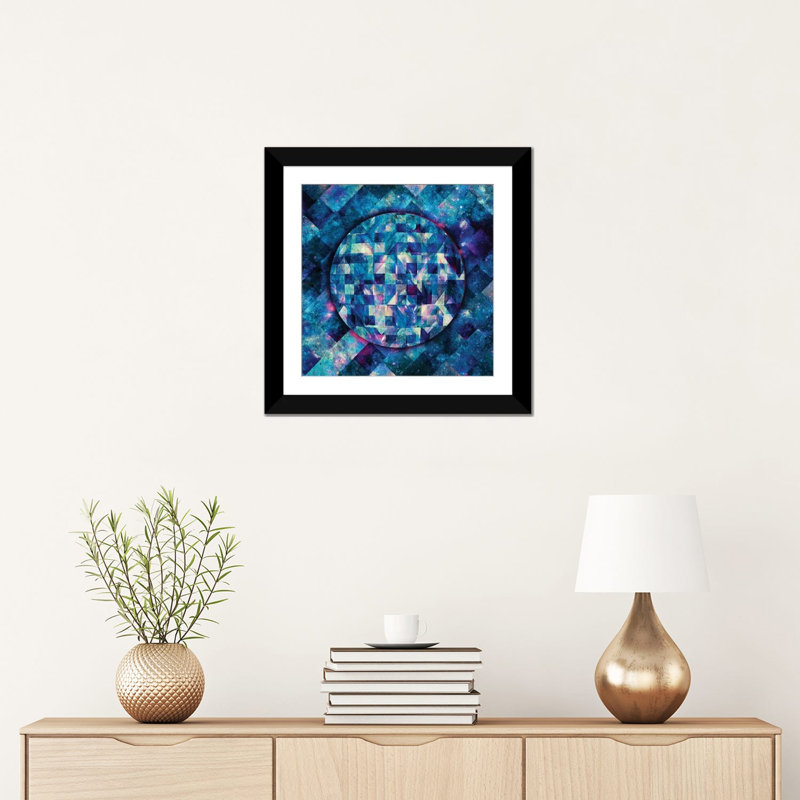 « geometric abstract galaxy ii » par barruf, reproduction d’impression sur toile tendue, H 16 po x l 16 po x P 1 po, Blanc