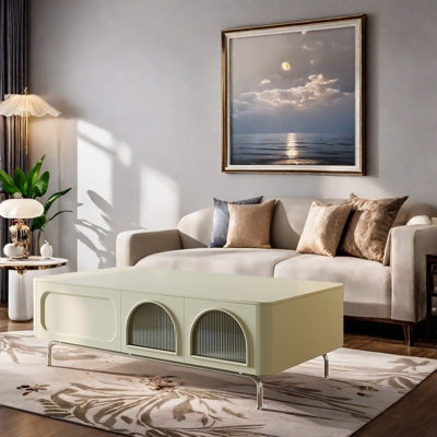 Toughened glass coffee table eco board