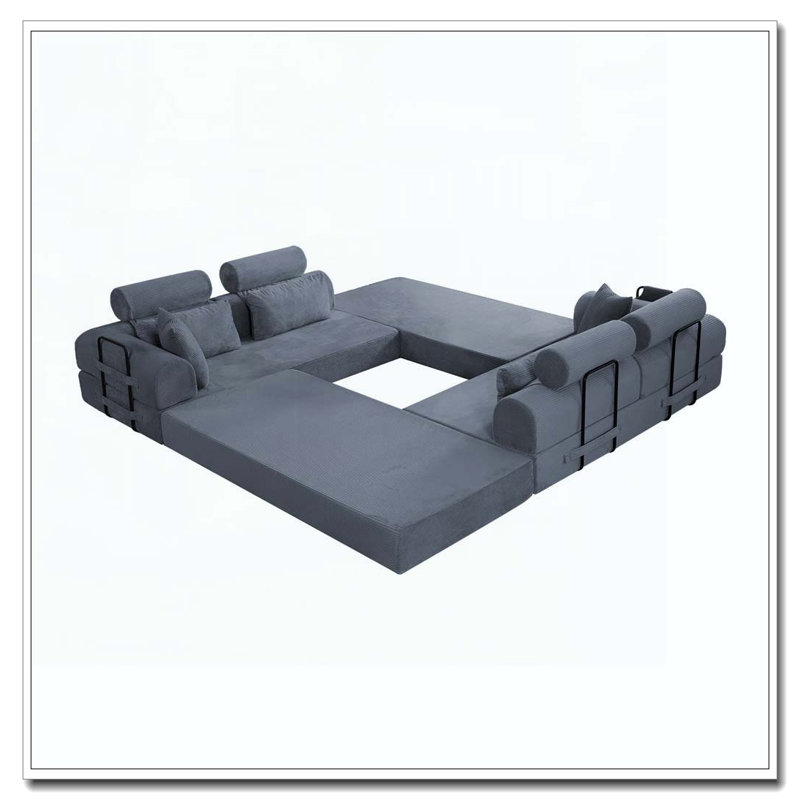 Canapé modulaire en L, Gris foncé