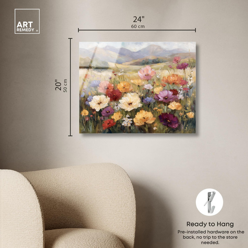 «Wildflower Whorl», reproduction d'art acrylique sur toile par Art Remedy, H 20 po x l 24 po